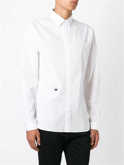 dior mens white embossed shirt|Dress Shirt with 'DIOR' Embroidery White Cotton Piqué .